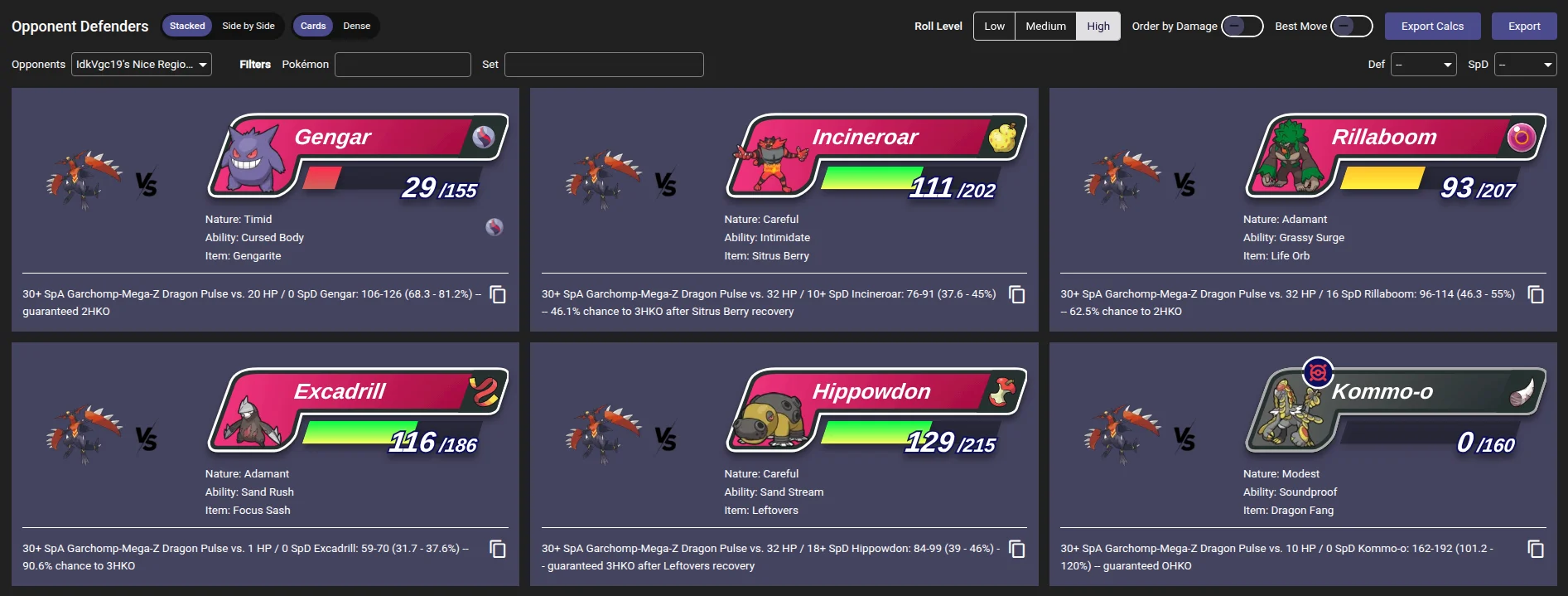 A tournament team copied to Opponents