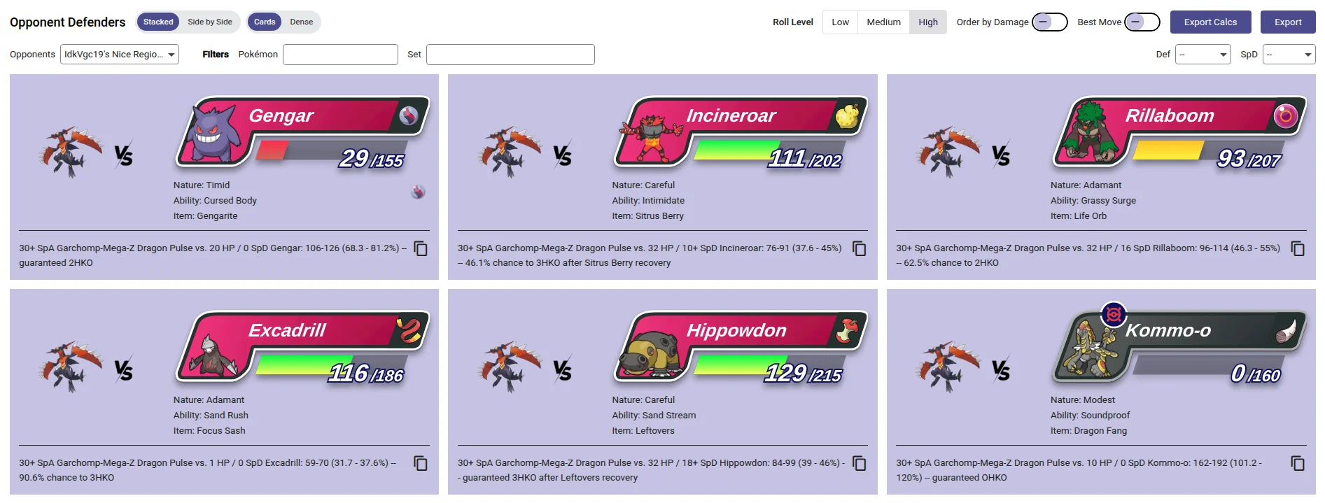 A tournament team copied to Opponents